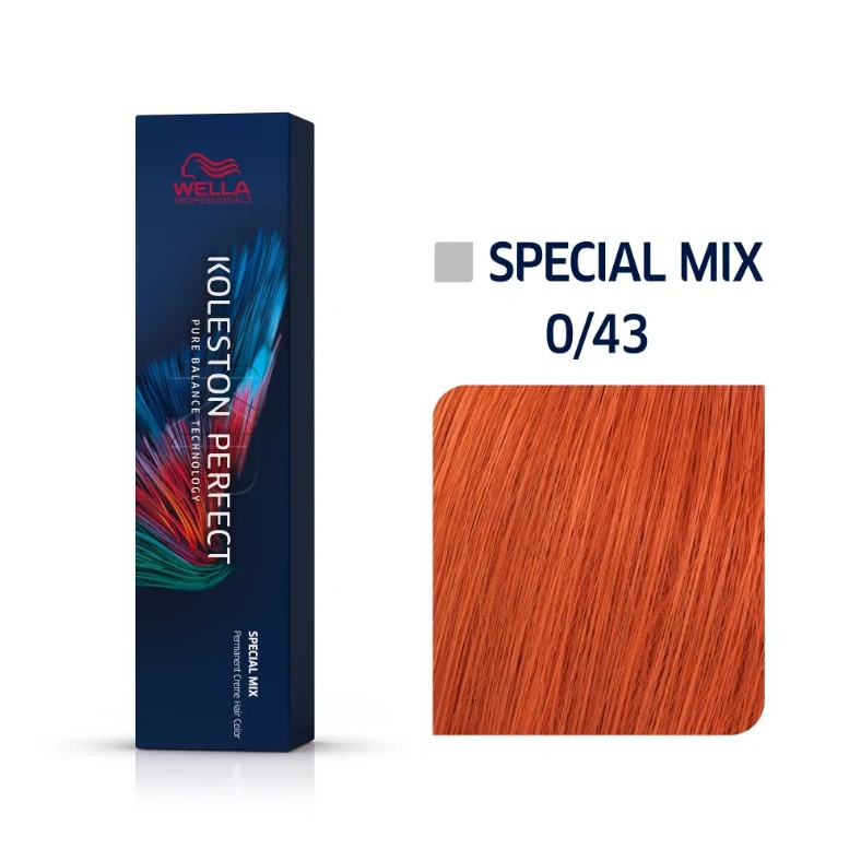 Wella Koleston Perfect Me+ Hajfesték - 0/43 - 60ml - Aranyló Vörös képe 1